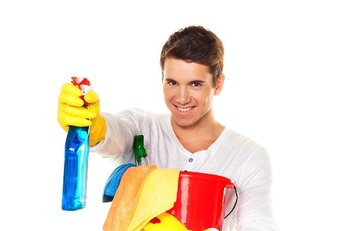 Deep cleaning process in action with industrial-grade equipment